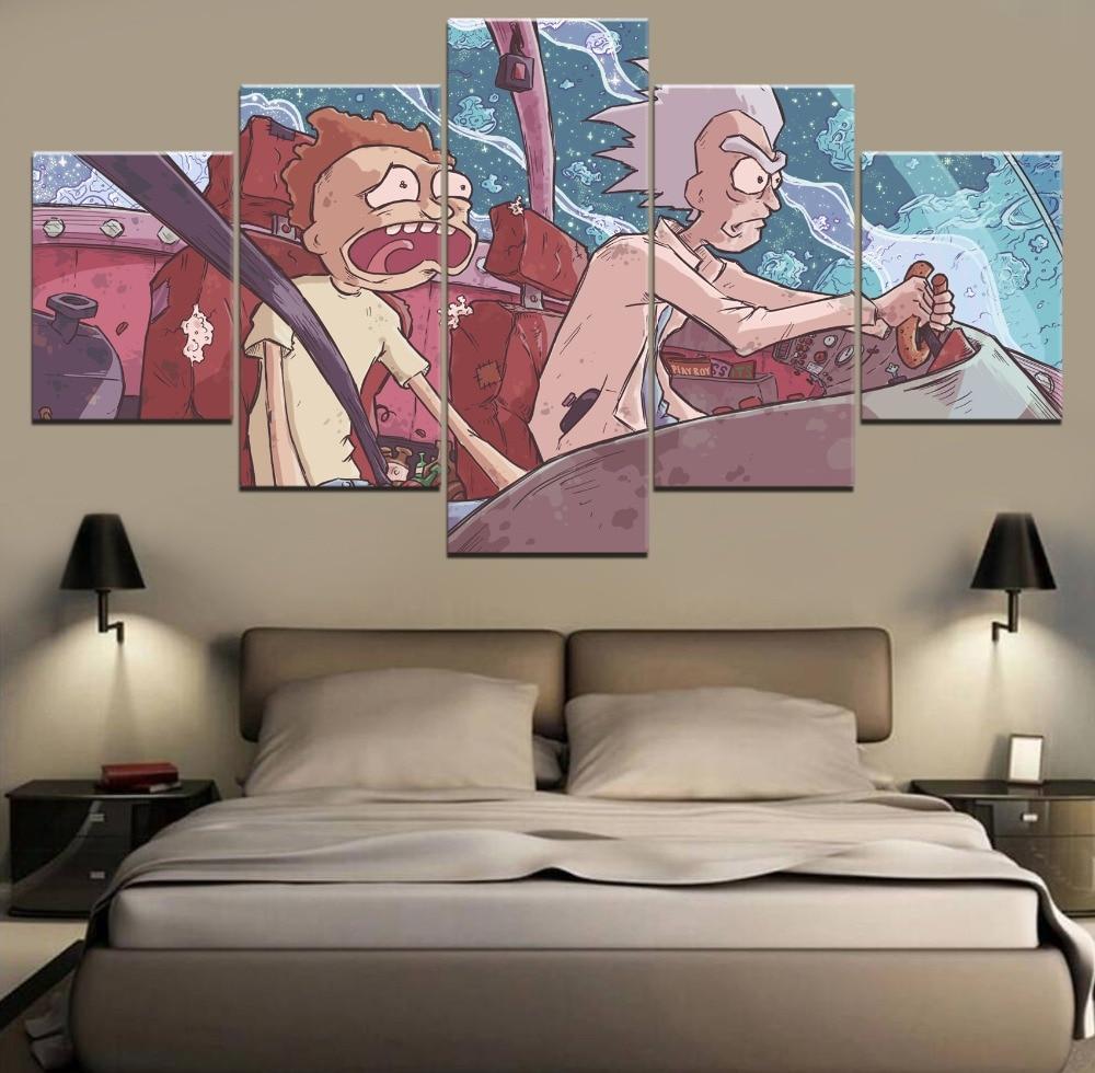 Rick And Morty Screaming Cartoon Canvas Wall Art