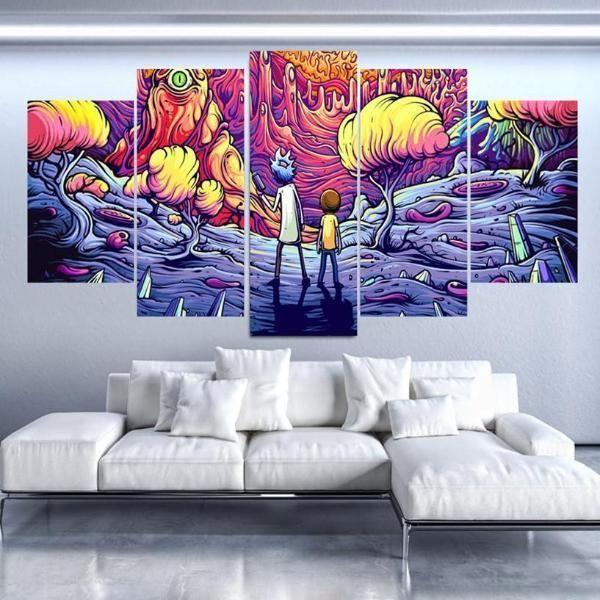 Rick &amp;amp; Morty Inspired 17 Cartoon Canvas Wall Art