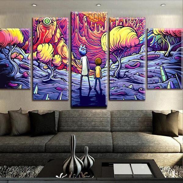 Rick &amp;amp; Morty Inspired 17 Cartoon Canvas Wall Art