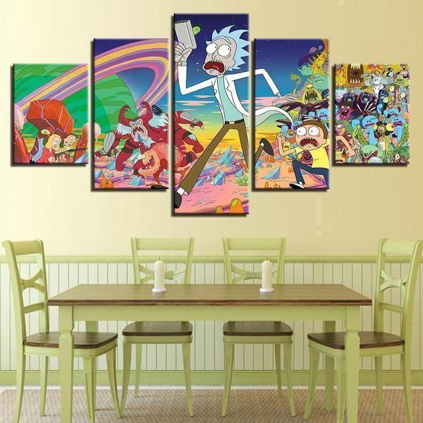 Rick &amp;amp; Morty Inspired 22 Cartoon Canvas Wall Art