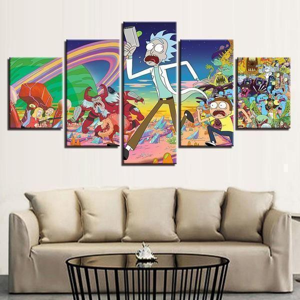 Rick &amp;amp; Morty Inspired 22 Cartoon Canvas Wall Art