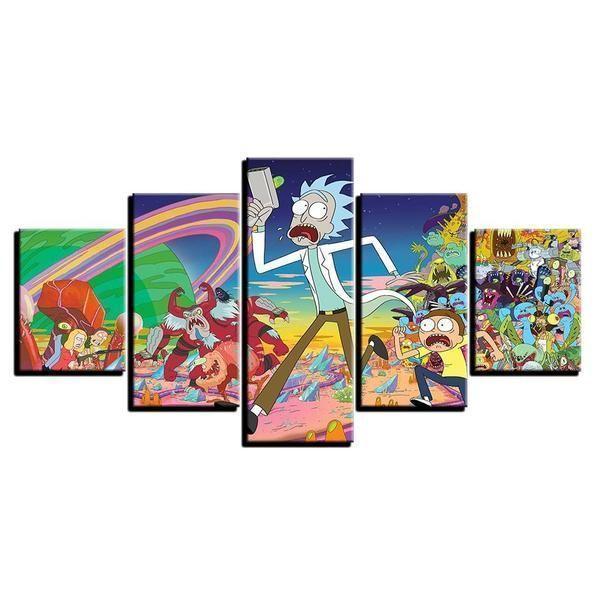 Rick &amp;amp; Morty Inspired 22 Cartoon Canvas Wall Art