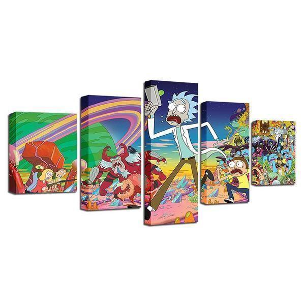 Rick &amp;amp; Morty Inspired 22 Cartoon Canvas Wall Art