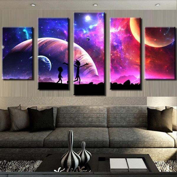 Rick &amp;amp; Morty Inspired 3 Cartoon Canvas Wall Art