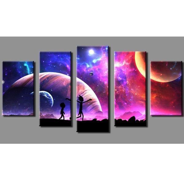Rick &amp;amp; Morty Inspired 3 Cartoon Canvas Wall Art