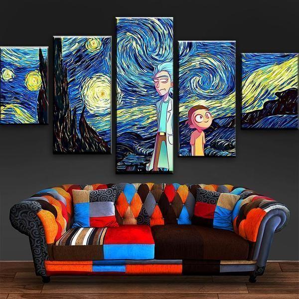 Rick &amp;amp; Morty Inspired 8 Cartoon Canvas Wall Art