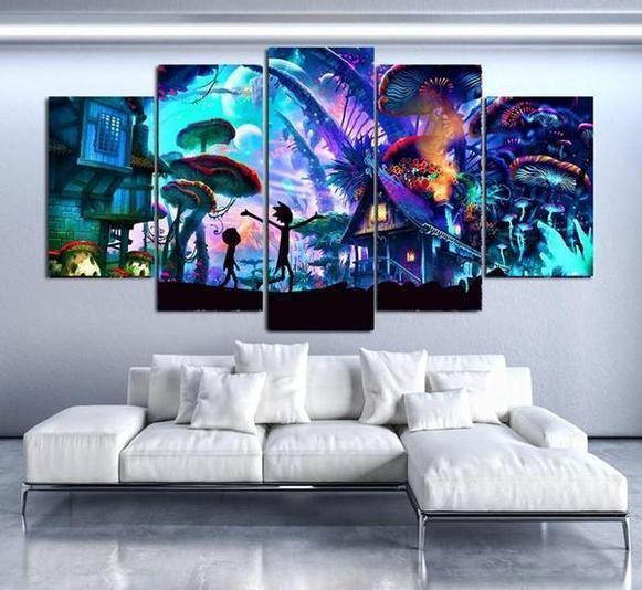 Rick &amp;amp; Morty Inspired Cartoon Canvas Wall Art