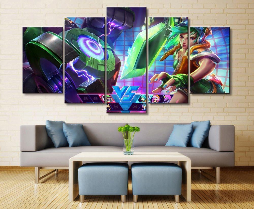 LOL League Of Legends Riven/Blitzcrank Gaming Canvas Wall Art