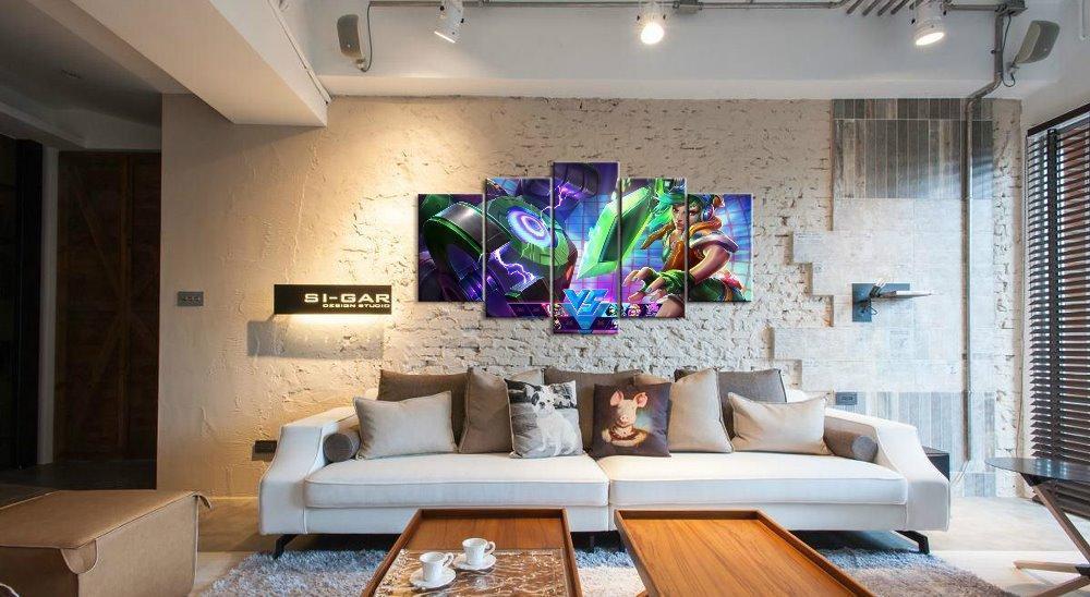 LOL League Of Legends Riven/Blitzcrank Gaming Canvas Wall Art