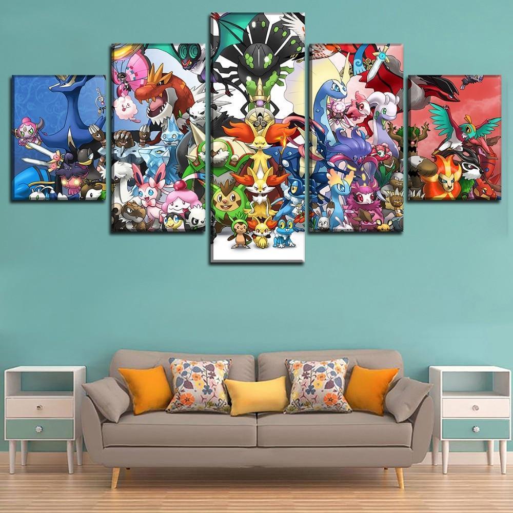 Pokemon Season XYZ Anime Canvas Wall Art