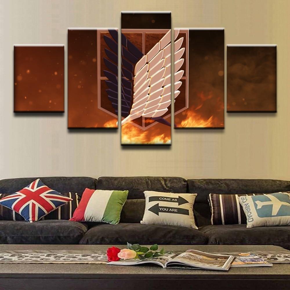 Attack On Titan The Symbol of Scouting Legion Poster 2 Anime Canvas Wall Art