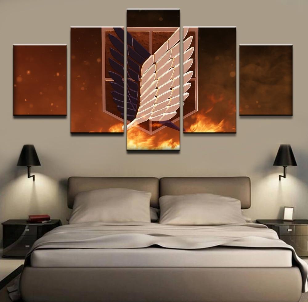Attack On Titan The Symbol of Scouting Legion Poster 2 Anime Canvas Wall Art