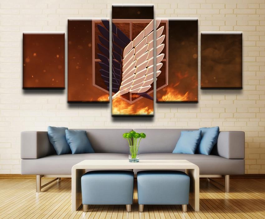 Attack On Titan The Symbol of Scouting Legion Poster 2 Anime Canvas Wall Art