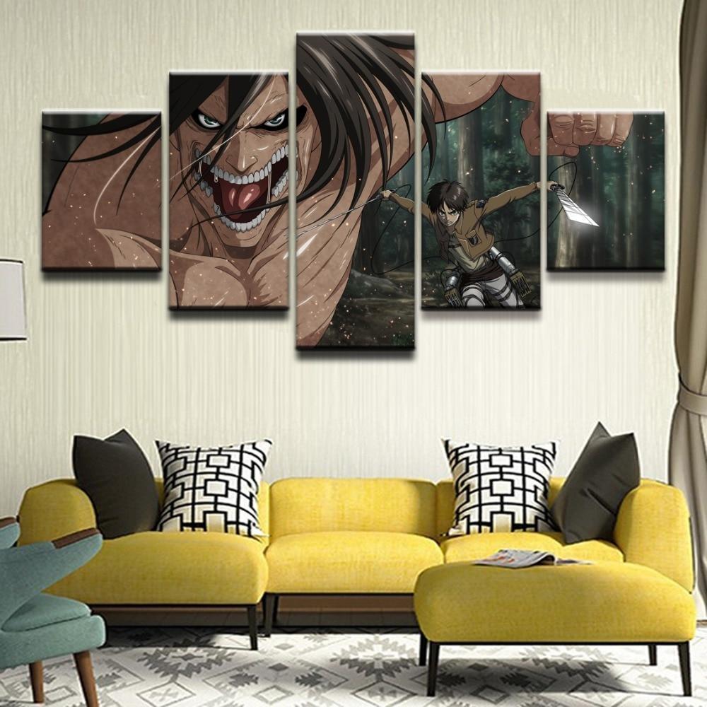 Attack On Titan Titan Shifter Eren Yeager Poster 1 Anime Canvas Wall Art