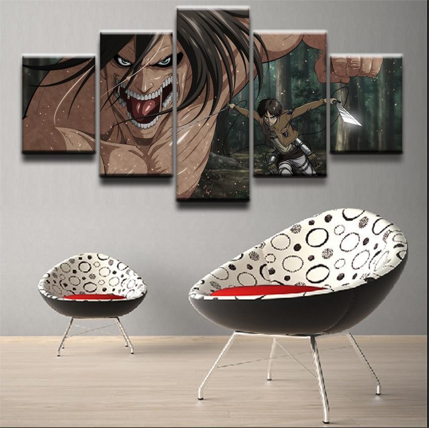 Attack On Titan Titan Shifter Eren Yeager Poster 1 Anime Canvas Wall Art