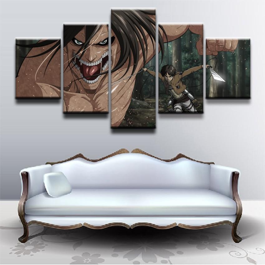 Attack On Titan Titan Shifter Eren Yeager Poster 1 Anime Canvas Wall Art