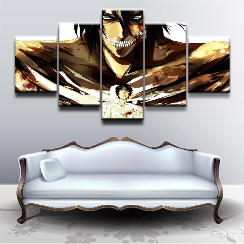 Attack On Titan Titan Shifter Eren Yeager Poster 4 Anime Canvas Wall Art