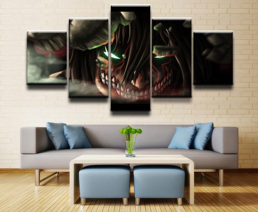 Attack On Titan Titan Shifter Eren Yeager Poster 5 Anime Canvas Wall Art