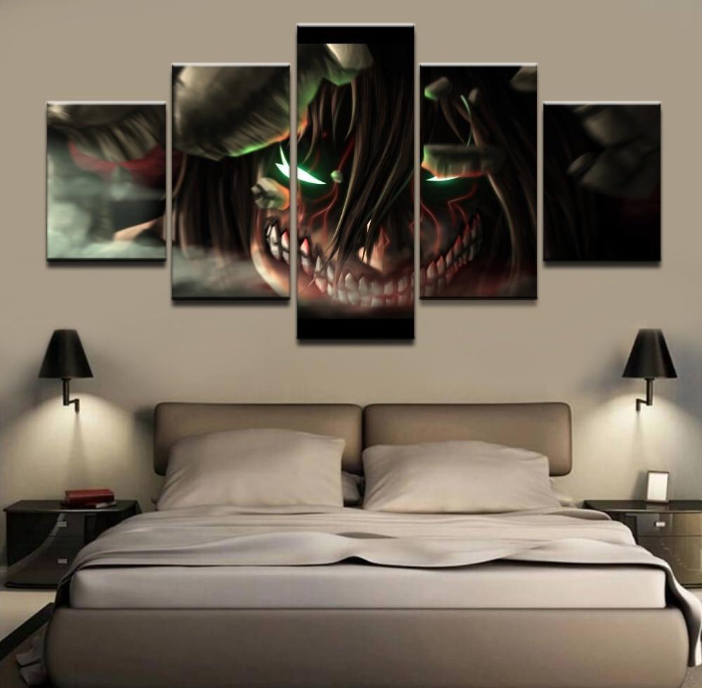 Attack On Titan Titan Shifter Eren Yeager Poster 5 Anime Canvas Wall Art