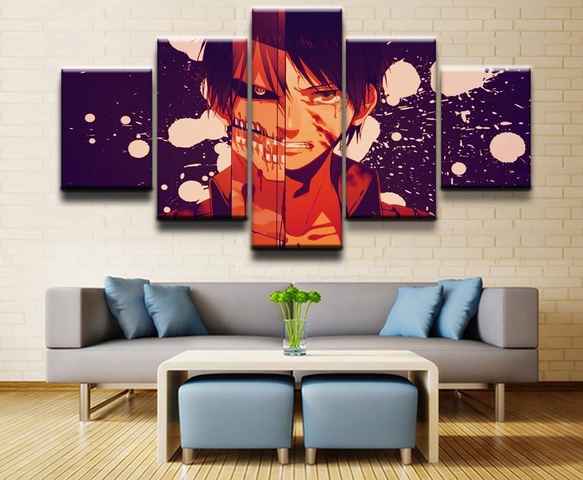 Attack On Titan Titan Shifter Eren Yeager Poster 6 Anime Canvas Wall Art